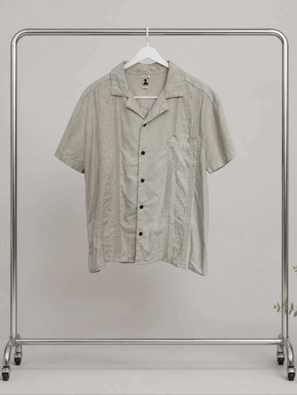 Dandy Del Mar Brisa Linen shirt in Vintage Ivory embroidered sz M - Picture 4 of 8